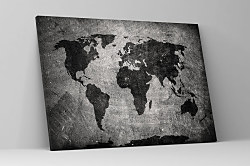 Obraz Mapa sveta čiernobiela 1387